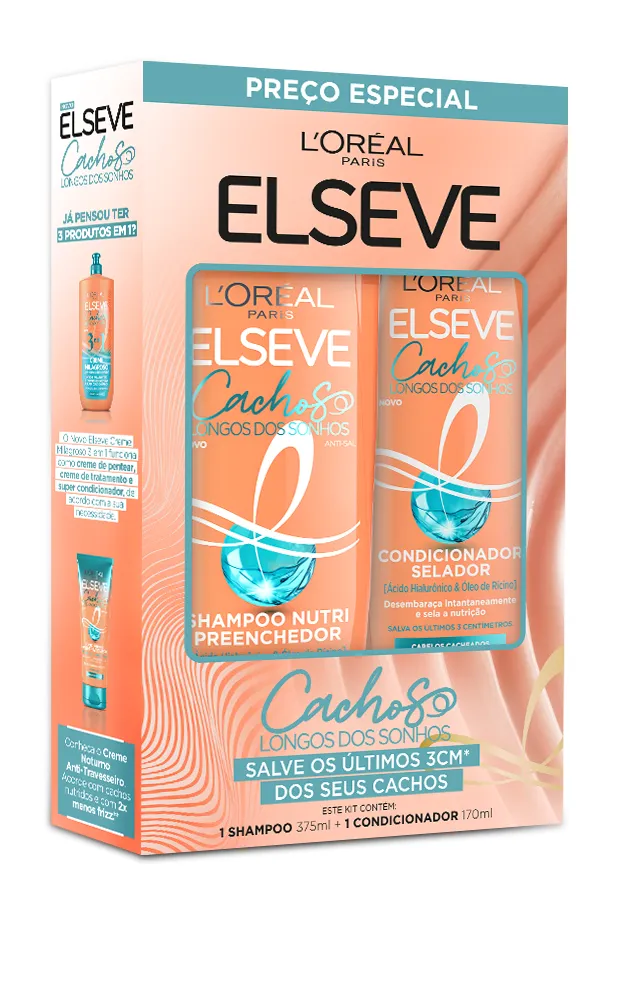 Kit L'Oréal Paris Elseve Cachos Longos dos Sonhos Shampoo 37 Kit L'Oréal Paris Elseve Cachos Longos dos Sonhos Shampoo 375ml + Condicionador 170ml - Image 1