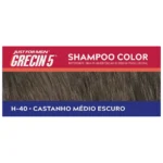 Shampoo Tonalizante Color Just For Men Grecin 5 - H-40 Castanho Médio Escuro - Image 2