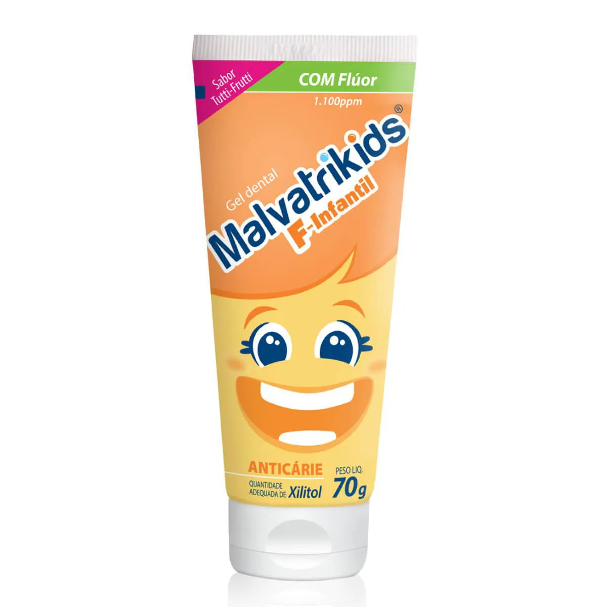 Gel Dental Malvatrikids F-Infantil Anticárie Tutti-Frutti co Gel Dental Malvatrikids F-Infantil Anticárie Tutti-Frutti com 70g - Image 1