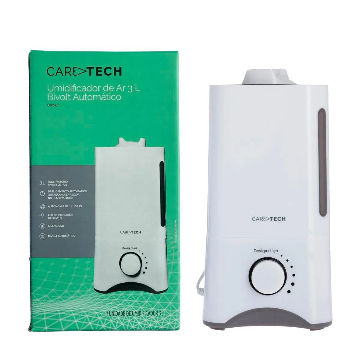Umidificador de Ar Bivolt Automático Caretech UMD110 3L Umidificador de Ar Bivolt Automático Caretech UMD110 3L - Imagem 1