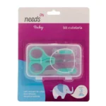 Kit Cutelaria Infantil Needs Baby 3 Itens + Estojo
