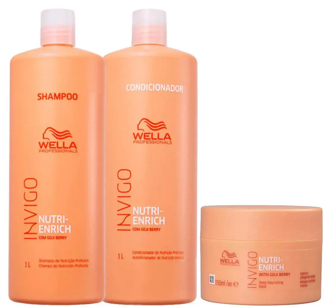 Wella Professionals Invigo Nutri-enrich Shampoo+condicionado Wella Professionals Invigo Nutri-enrich Shampoo+condicionador 1l + Mascara 150ml - Image 1