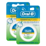 Kit 2 Fio Dental Oral-b Essential Floss Encerado Menta 50m