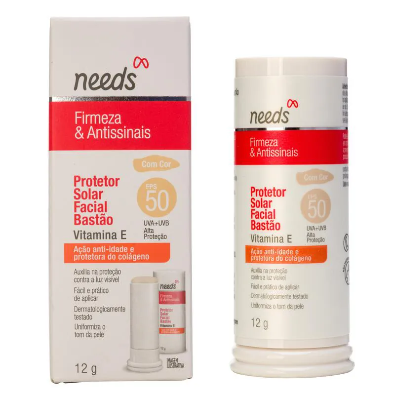 Protetor Solar Facial Needs Firmeza & Antissinais FPS 50 Com Protetor Solar Facial Needs Firmeza & Antissinais FPS 50 Com Cor Bastão 12g - Image 1