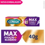 Creme Fixador de Dentadura Ultra Corega Max Fixação + Bloqueio Sem Sabor 40g