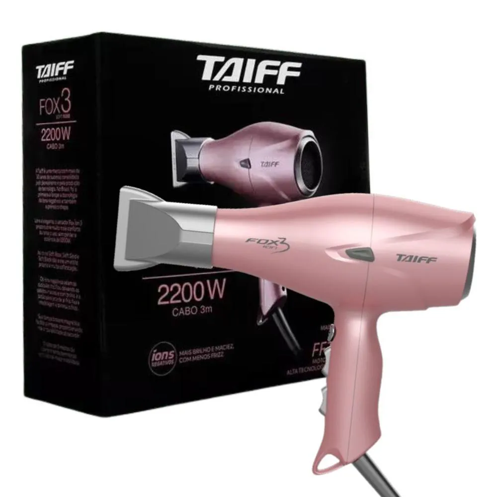 Secador Taiff Fox 3 Soft Rose 2200w 220v Secador Taiff Fox 3 Soft Rose 2200w 220v - Image 1