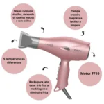 Secador Taiff Fox 3 Soft Rose 2200w 220v - Image 2