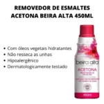 Removedor de Esmaltes Acetona Beira Alta 450ml - Imagem 2