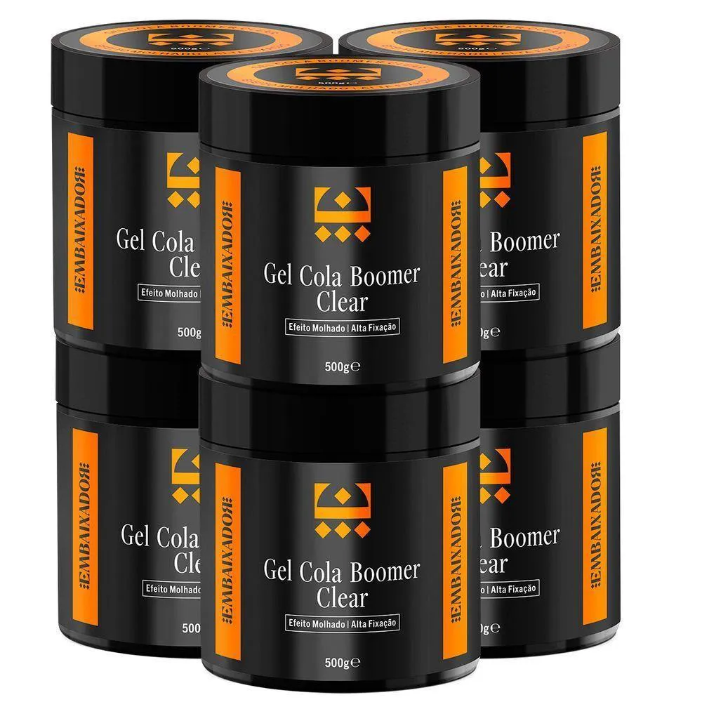 Kit 06 Gel Cola Boomer Clear Embaixador 500g Kit 06 Gel Cola Boomer Clear Embaixador 500g - Image 1