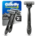 Aparelho de Barbear Descartável Gillette Prestobarba 3 Carvão Ativado 2 unidades