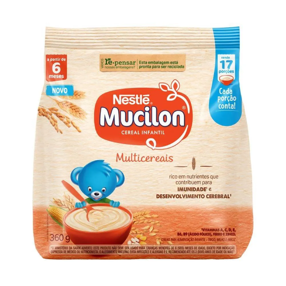Cereal Infantil Mucilon de Cereais 360g – Embalagem com 9 un Cereal Infantil Mucilon de Cereais 360g – Embalagem com 9 unidades - Imagem 1