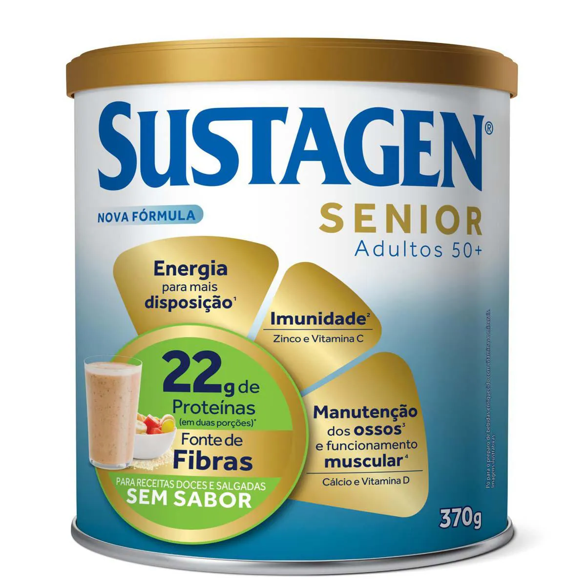 Complemento Alimentar Sustagen Senior Adultos 50+ Sem Sabor Complemento Alimentar Sustagen Senior Adultos 50+ Sem Sabor 370g - Imagem 1