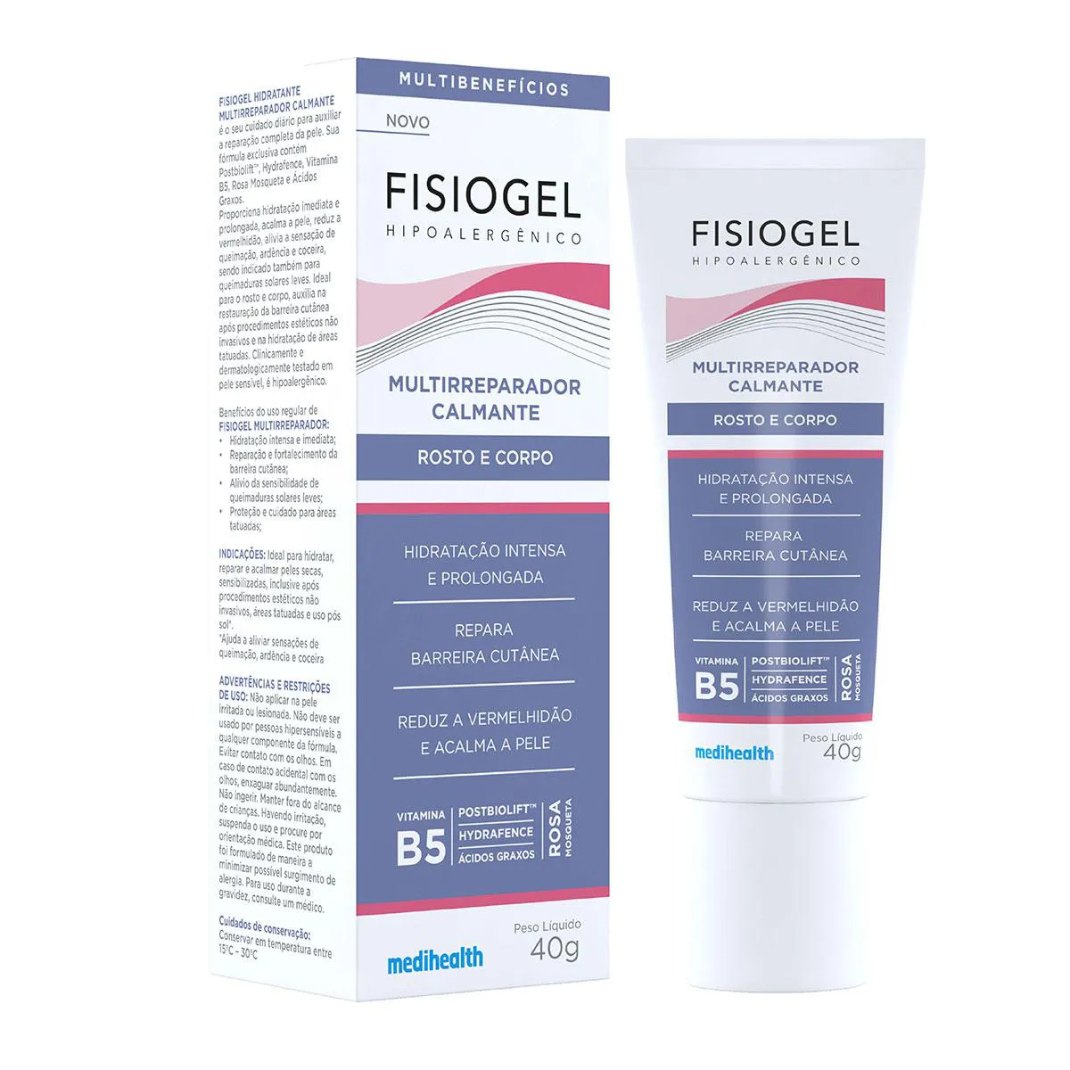 Creme Rosto e Corpo Multirreparador Calmante Fisiogel 40g Creme Rosto e Corpo Multirreparador Calmante Fisiogel 40g - Imagem 1