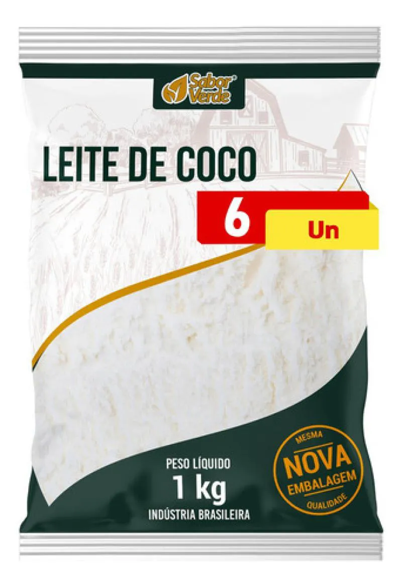 Kit 6 Leite de Coco em Po 1Kg – Sabor Verde Kit 6 Leite de Coco em Po 1Kg – Sabor Verde - Image 1