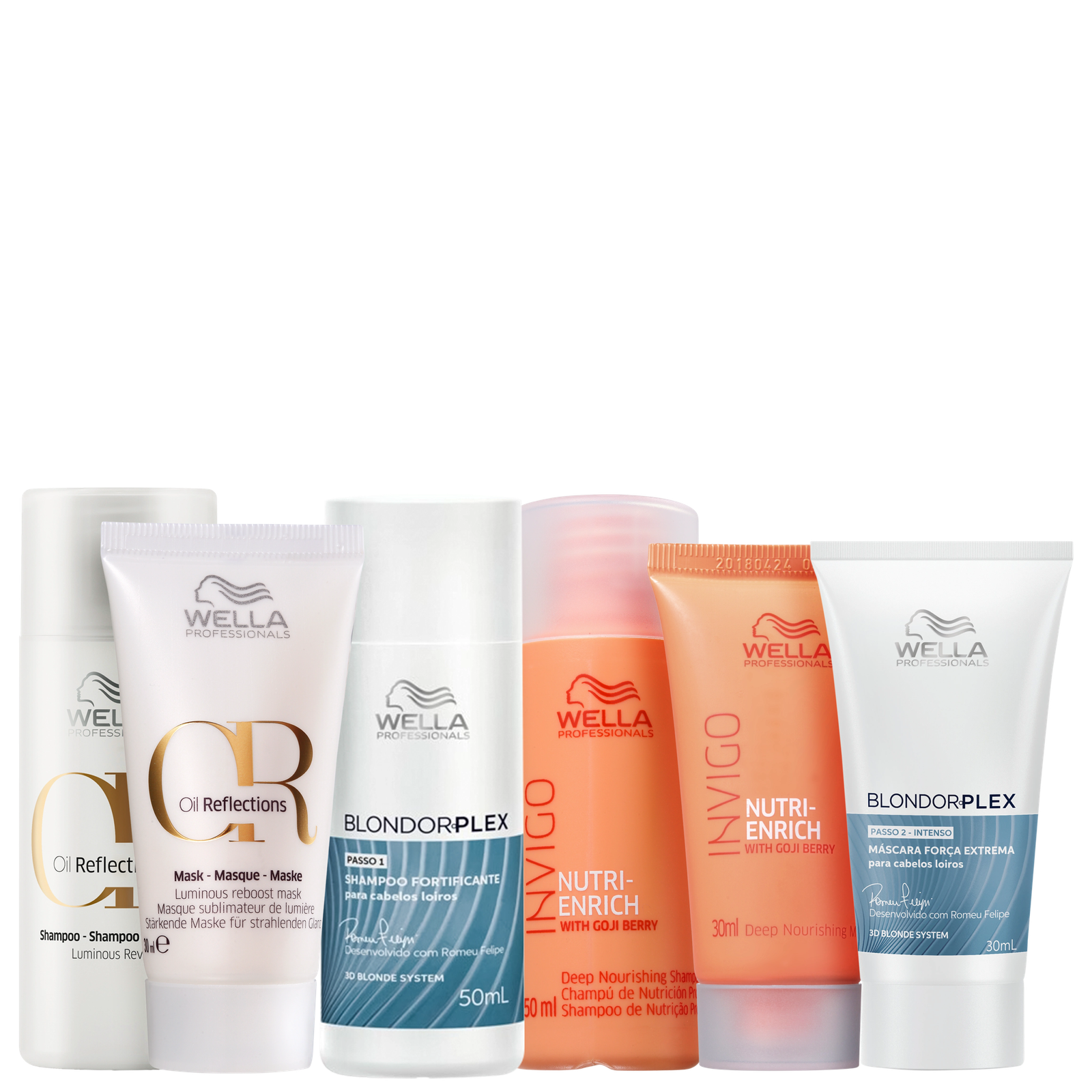 Kit Wella Professionals BlondorPlex Invigo Nutri-Enrich Oil Kit Wella Professionals BlondorPlex Invigo Nutri-Enrich Oil Reflections Mini (6 Produtos) - Imagem 1