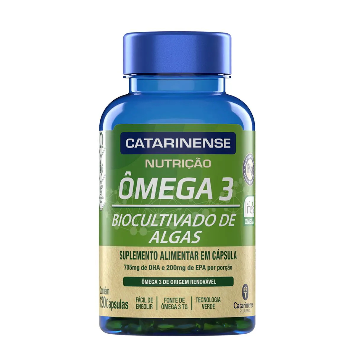 Ômega 3 Biocultivado de Algas Catarinense Nutrição 120 Cápsu Ômega 3 Biocultivado de Algas Catarinense Nutrição 120 Cápsulas - Image 1