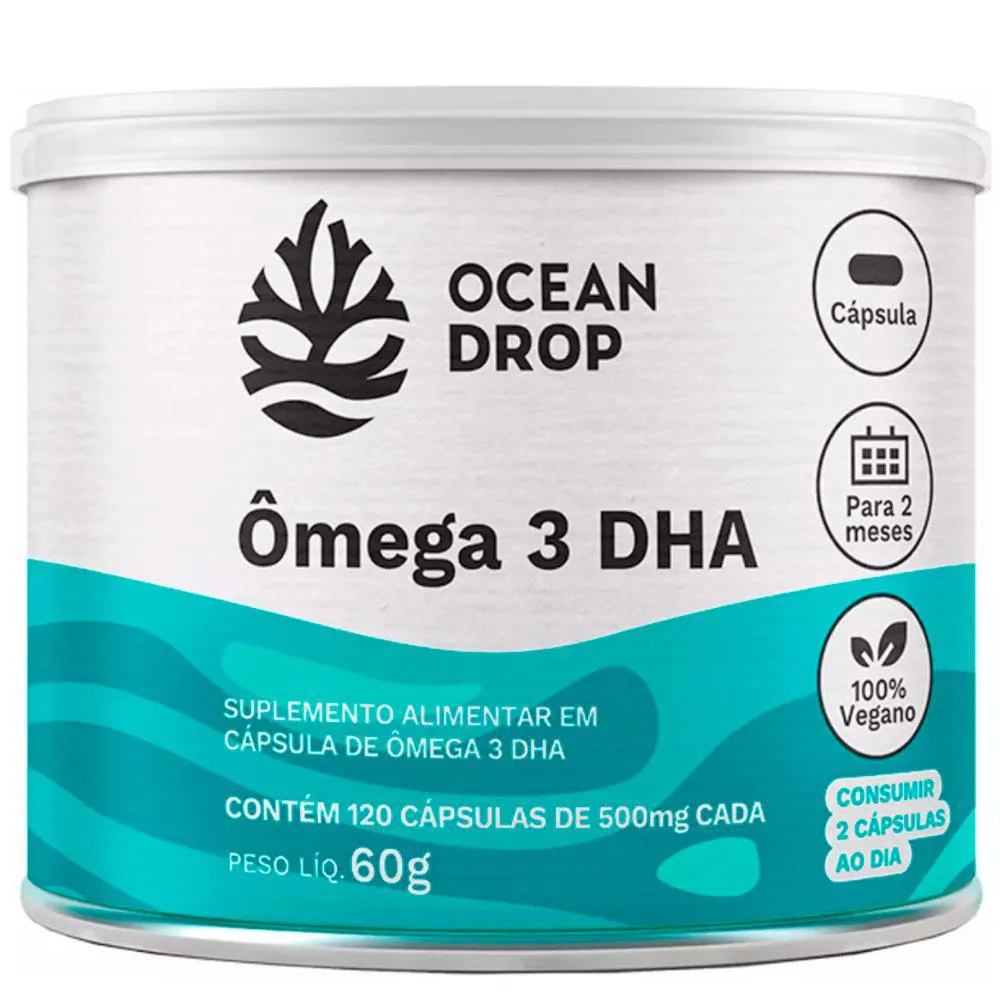 Omega 3 Dha 100% Vegetal Vegano (120 Cápsulas) – Ocean Drop Omega 3 Dha 100% Vegetal Vegano (120 Cápsulas) – Ocean Drop - Image 1