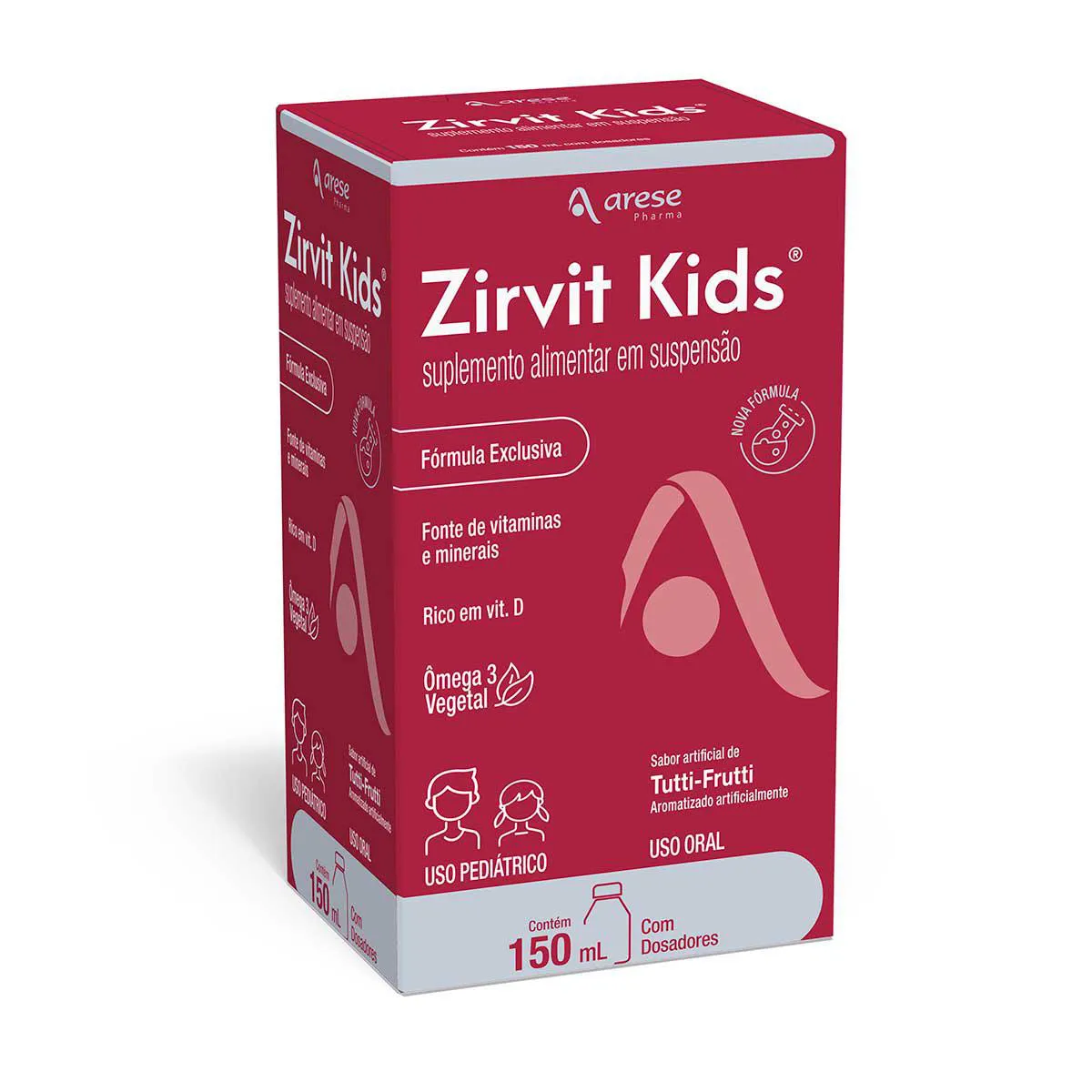 Polivitamínico Zirvit Kids Tutti-Frutti Infantil 150ml + Dos Polivitamínico Zirvit Kids Tutti-Frutti Infantil 150ml + Dosador - Imagem 1