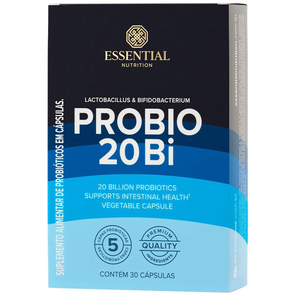 Probio 20 Bi Blend de Probioticos (30 cápsulas Vegetal) – Es Probio 20 Bi Blend de Probioticos (30 cápsulas Vegetal) – Essential Nutrition - Imagem 1