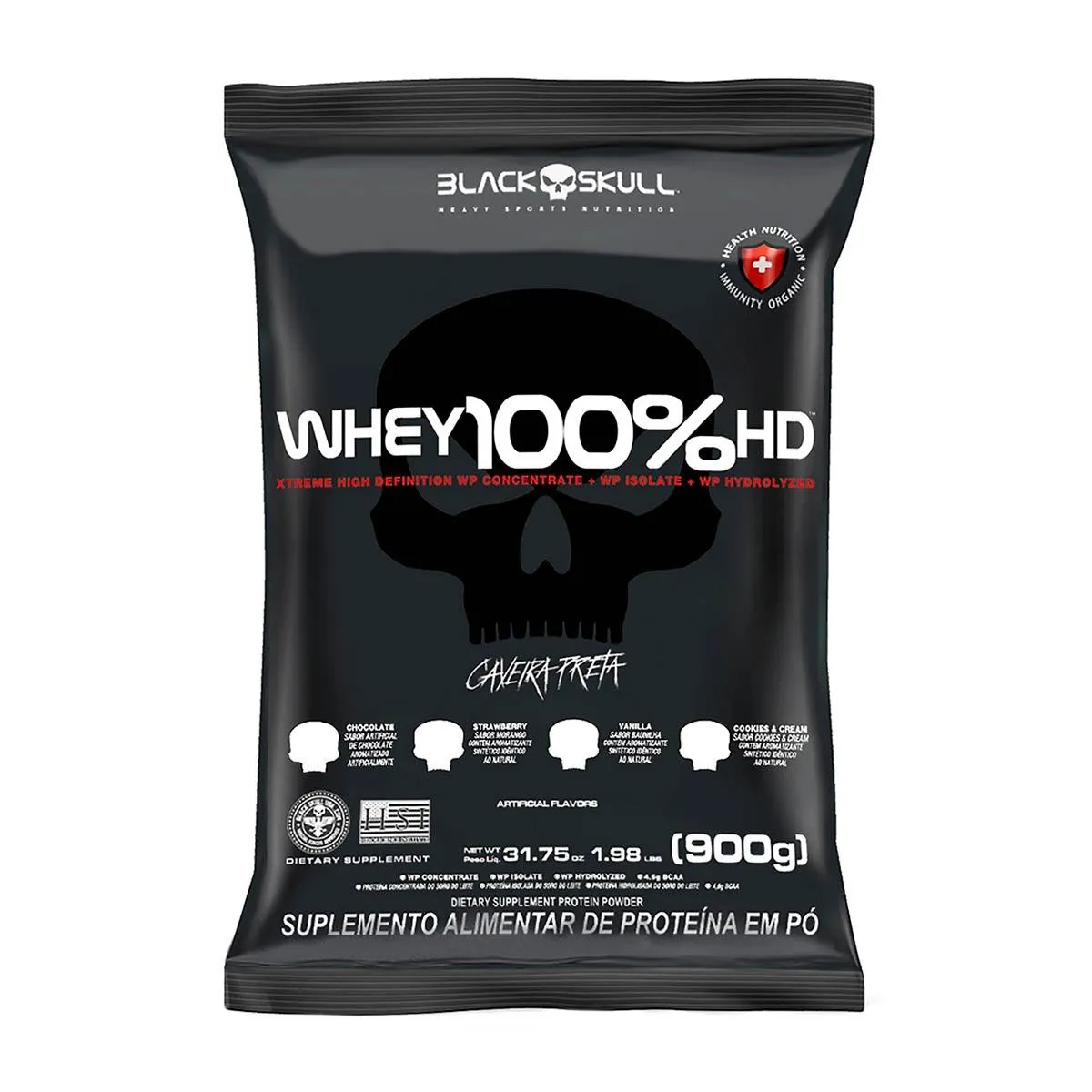 Refil Whey 100% HD Black Skull Baunilha 900g Refil Whey 100% HD Black Skull Baunilha 900g - Image 1