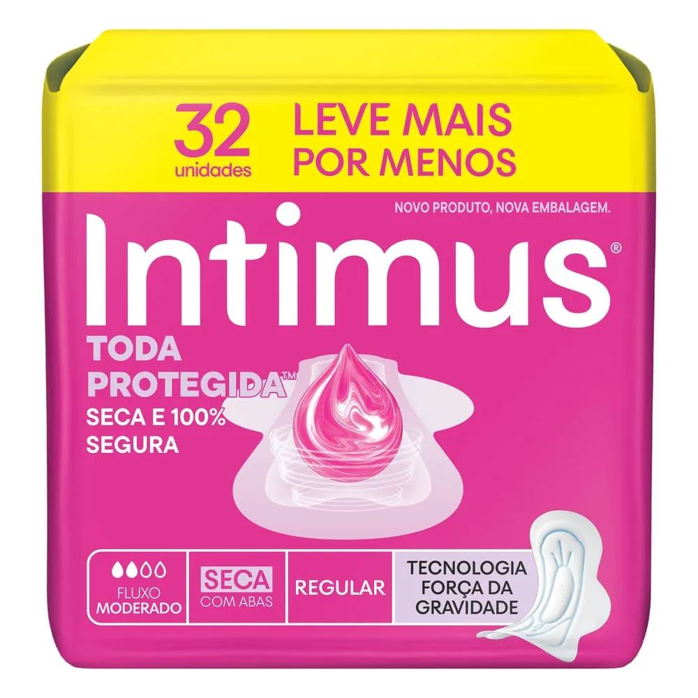 Absorvente Intimus Toda Protegida Com Abas Seca 32 Unidades Absorvente Intimus Toda Protegida Com Abas Seca 32 Unidades - Image 1