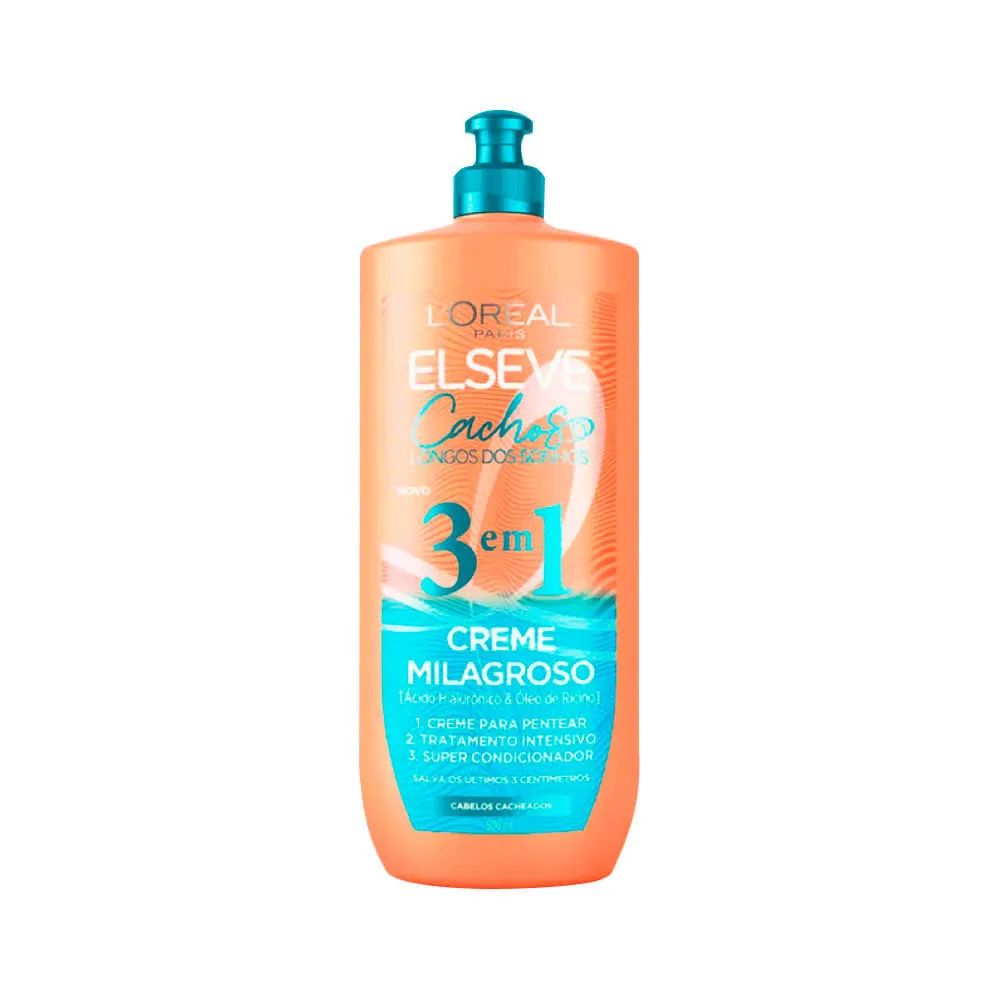 Creme Milagroso Elseve 3 Em 1 500ml Cachos Longos Dos Sonhos Creme Milagroso Elseve 3 Em 1 500ml Cachos Longos Dos Sonhos - Imagem 1