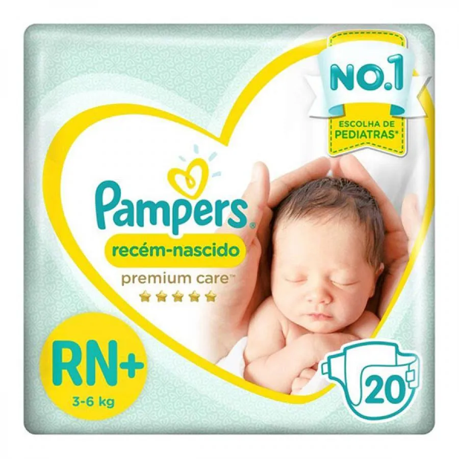 Fralda Pampers Premium Care Rn+ Até 6kg Com 20 Unidades Fralda Pampers Premium Care Rn+ Até 6kg Com 20 Unidades - Image 1