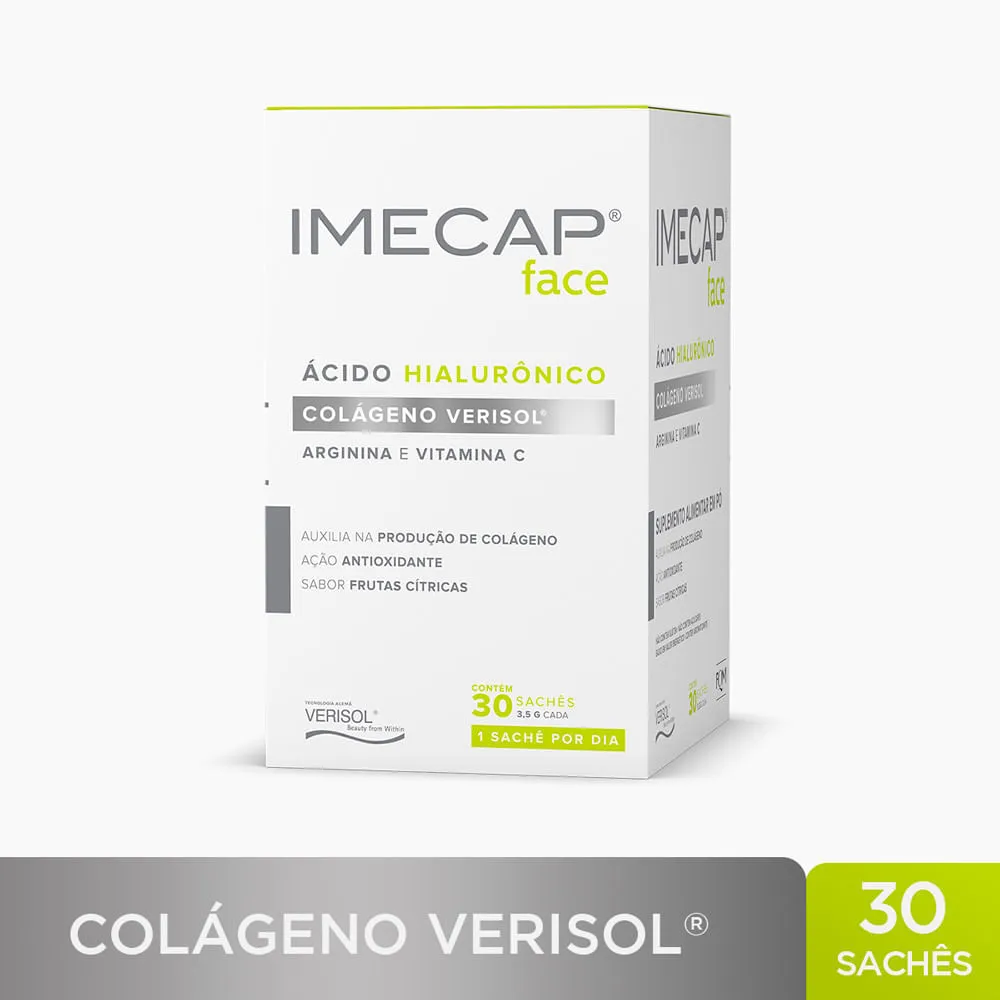 Imecap Face 30 Sachês - Colágeno Hidrolisado Verisol E Ácido Imecap Face 30 Sachês - Colágeno Hidrolisado Verisol E Ácido Hialurônico - Imagem 1
