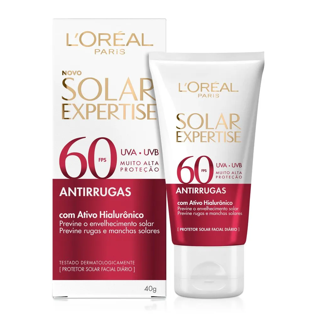 Protetor Solar Facial Antirrugas Fps 60 Loréal Paris Solar E Protetor Solar Facial Antirrugas Fps 60 Loréal Paris Solar Expertise 40g - Image 1