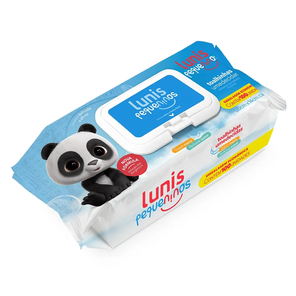 Toalhinhas Umedecidas Lunis Pequeninos Com 100 Unidades Toalhinhas Umedecidas Lunis Pequeninos Com 100 Unidades - Image 1