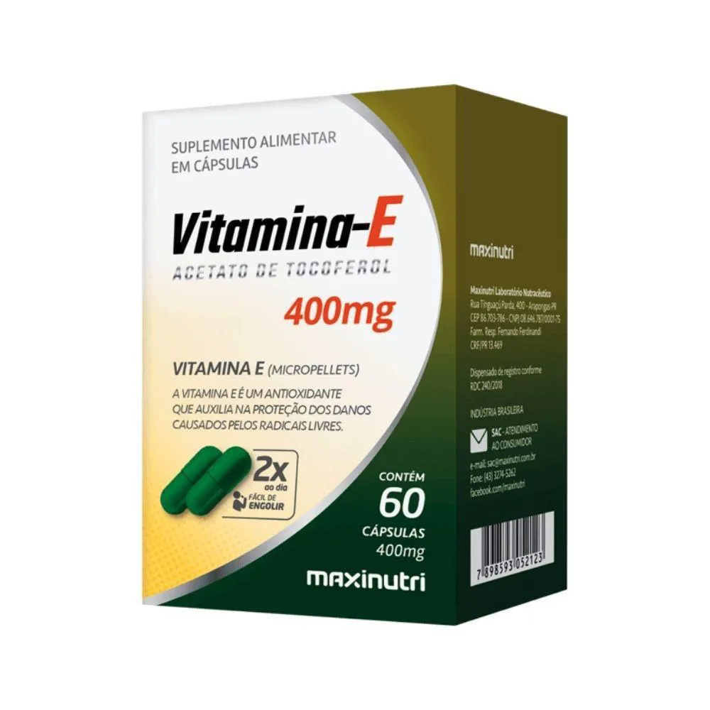 Vitamina e 400mg 60 Cápsulas Maxinutri Vitamina e 400mg 60 Cápsulas Maxinutri - Image 1