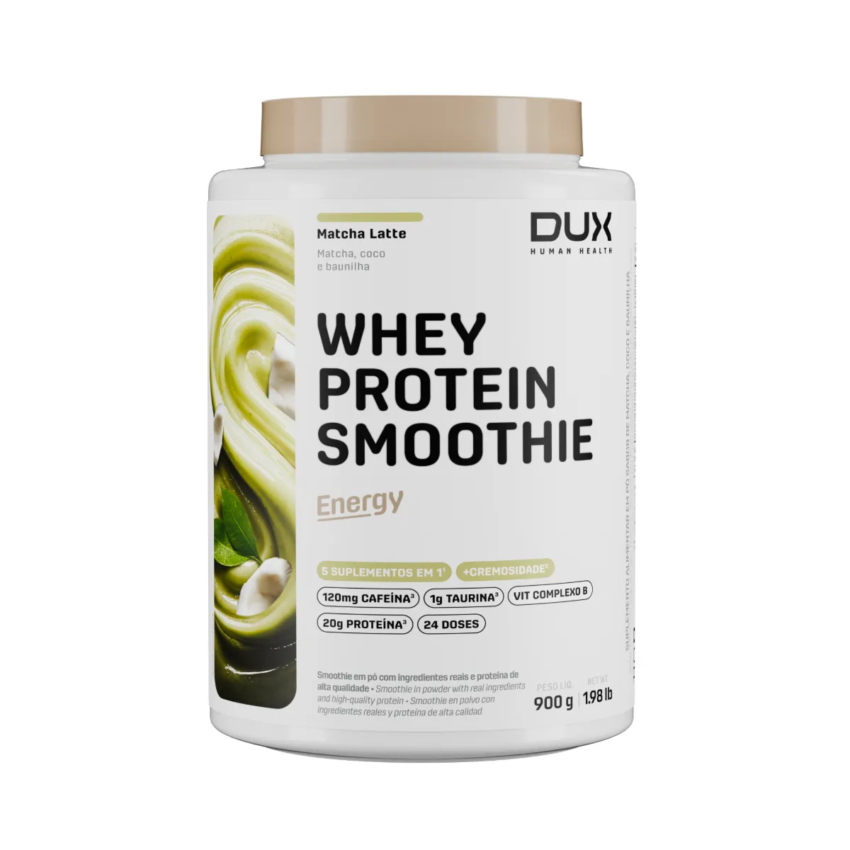 Whey Protein Dux Smoothie Matcha Latte 900g Whey Protein Dux Smoothie Matcha Latte 900g - Imagem 1