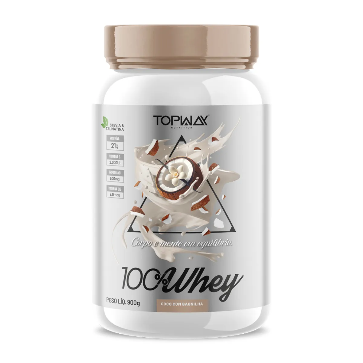Whey Protein Topway 100% Concentrado Coco Com Baunilha 900g Whey Protein Topway 100% Concentrado Coco Com Baunilha 900g - Imagem 1