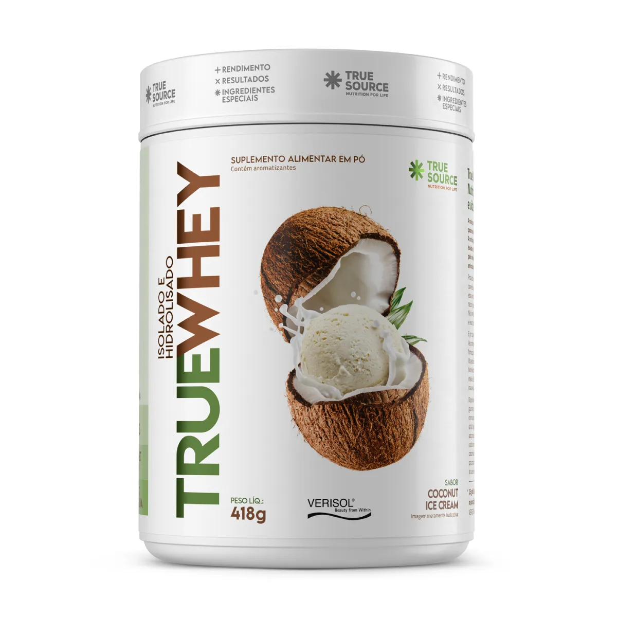 Whey Protein True Source True Whey Protein Coconut Ice Cream Whey Protein True Source True Whey Protein Coconut Ice Cream 418g - Imagem 1